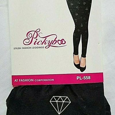 PICKYBOO DIAMOND PRINT STYLISH FASHION LEGGINGS SIZE QUEEN 165-240LBS PL-657 NIP